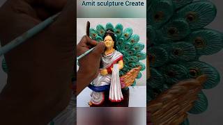 Saraswati mata murti making || Small Saraswati mata making 2024 #Shorts