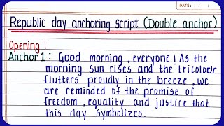 Republic Day double anchor anchoring script | Republic Day anchoring script in English for school