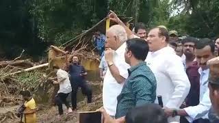 CM BS Yedyurappa observing Flood affected areas in Belthangady