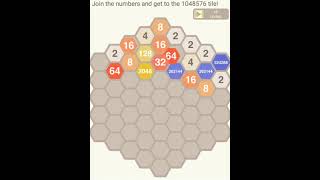 Get 1,048,576 in hexic 2048 game