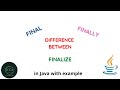 final finally finalize in java | difference between final  finally and finalize | Code eureka