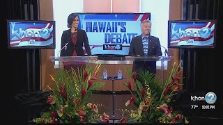 Governor David Ige squares off with opponent, state Rep. Andria Tupola in first televised debate