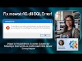 Fix mswstr10.dll SQL Error!