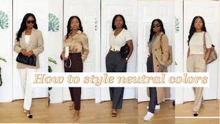 How to style Neutral outfits for Spring and summer/ thrifted pieces.