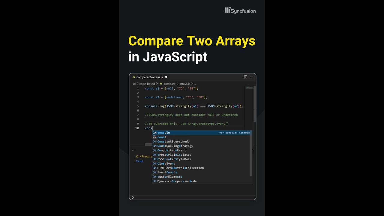 Compare 2 Arrays In Javascript Youtube Compare 2 Arrays In Javascript Youtube