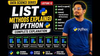Python List Methods Explained | append(), extend(), remove(), pop() | Lecture 12