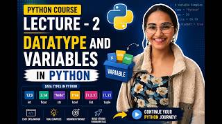 Lecture 2 : Data Types and Variables in Python 🔥 | Python for Beginners