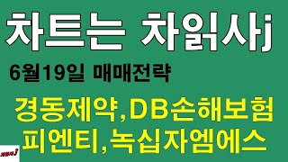 6월18일 차트는 차읽사j 경동제약,피엔티,DB손해보험,녹십자엠에스