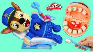 Paw Patrol Chase Pretend Plays as Toy Dentist!