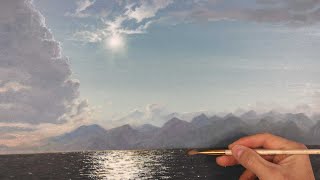 How to paint clouds, water and sun reflections