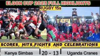 Kenya vs Uganda Elgon Cup 2023 | Tries Hits Fights and Celebrations || Kenya Simbas vs Uganda Cranes