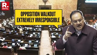 Opposition Walkout Extremely Irresponsible: JP Nadda As Opposition Walksout Amid Waqf Discussion