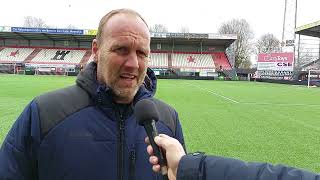 Trainer Dick Lukkien voorafgaand aan de wedstrijd FC Emmen - Jong AZ.
