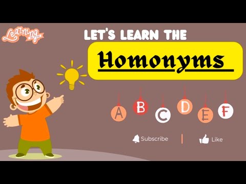 Homonyms | Classroom Teaching | Homonym, Homograph, Homophone | English ...