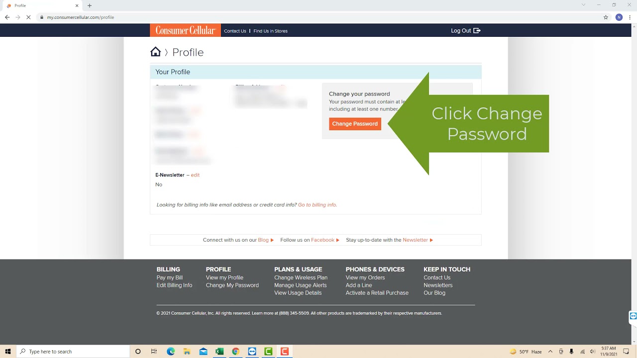 How To Change Your Consumer Cellular Password - YouTube