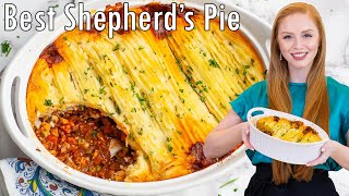 The Best Classic Shepherd's Pie Recipe! | with Lamb Filling \u0026 Garlic Parmesan Potatoes!