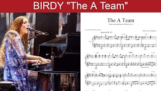 The A Team - Birdy Live Performance (piano accompaniment with sheets)