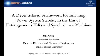 S. Geng: A Decentralized Framework for Ensuring Stability in the Era of IBRs and Sync. Machines