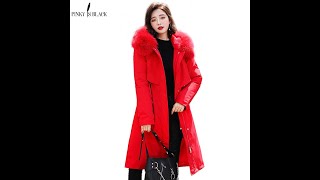 Pinkyisblack новинка 2021, женские куртки, парки, женское пальто, зимняя теплая меховая подкладка,