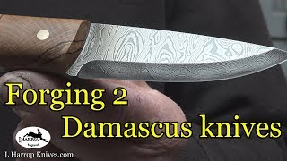 forging 2 damascus knives