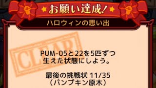 最後の挑戦状 11/35「ハロウィンの思い出」達成 [なめこDX]