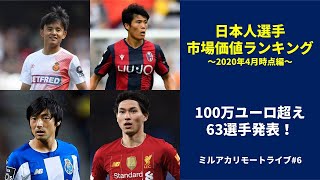 日本人選手市場価値ランキング～2020年4月時点編～100万ユーロ超えの63選手発表！｜ミルアカリモートライブ#６