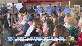 Dozens gather to remember lives lost in Cedar Fire and pay tribute to first responders, volunteers