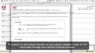 Using Wheaton Academy's Online Calendar