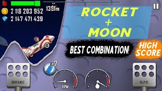 Hill Climb Racing - The Rocket On Moon Gameplay (High Score) / The Rocket Vehicle Unlocked