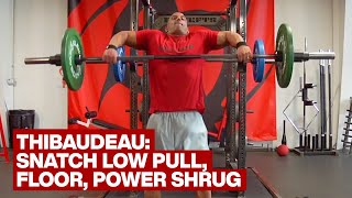 Snatch Low Pull from Floor with Power Shrug