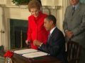 Raw Video: Obama, Former First Lady Nancy Reagan