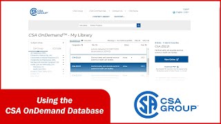 SLC Libraries Tutorial Using the CSA OnDemand Database