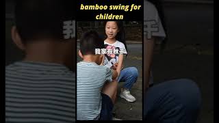 Wood working skills, Grandpa making bamboo swing for children#shorts