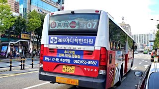 (무편집) 세영운수 진월07번 송원대 → 일곡사거리 구간 15년식 현대 [HYUNDAI] 뉴슈퍼에어로시티 [NSAC F/L] 앞면 주행