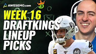 NFL DFS: How to build WINNING DRAFTKINGS NFL Lineups w/ Alex Baker | Daily Fantasy Football Week 16