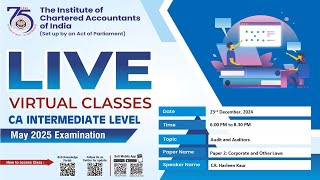 Intermediate Paper 2: COL | Topic: Audit and Auditors | Session 3 | 23 Dec, 2024