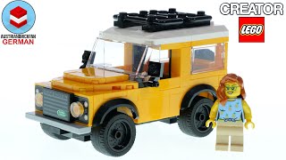 LEGO Creator 40650 Klassischer Land Rover Defender - LEGO Speed Build Review