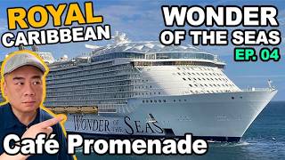Central Park & Café Promenade. "Wonder of the Seas", Royal Caribbean Cruise.