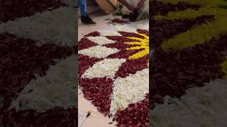 Athapookalam at Onam celebration #athapookalam #onam #kerala #festival #flowerrangoli #flowers #art