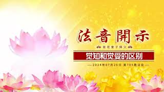 第705期 浅谈觉知、觉受、觉悟 2024年07月26日