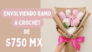 Envolviendo ramo A CROCHET de $750 MX 💐🧶 #crochet