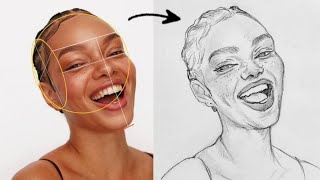 How to draw a face using Loomis Method full process |Rini8sh