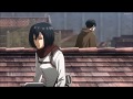 Attack On Titan Season 3 Scene - Levi and Mikasa on the roof