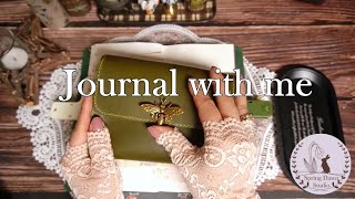 【ASMR】春らしい素材をたくさん使って可愛いコラージュ♪ - Spring in Pink Journal -