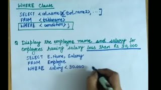WHERE clause in SQL, Relational Operators