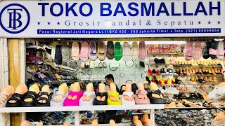 Belanja sendal karet import anak dan dewasa di pasar Jatinegara jakarta timur