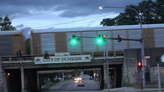 CSX Train Eastbound on Elevated Tracks 4K