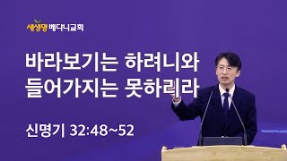 231008 주일오전 “바라보기는 하려니와 들어가지는 못하리라”