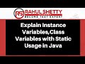 Instance,Class & Local Variables with Static Usage in Java |Rahul Shetty