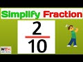 How to simplify the fraction 2/10 | 2/10 Simplified